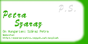 petra szaraz business card