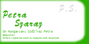 petra szaraz business card